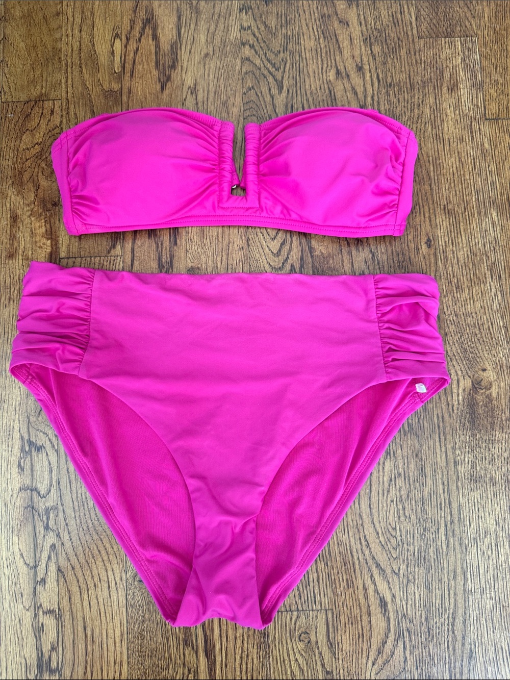 DKNY Hot Pink Bandeau Bikini Set